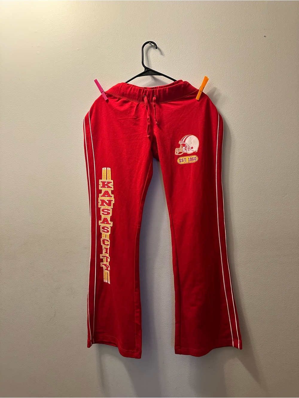 Kavio Red Kids Kansas City Sweatpants with White Stripe